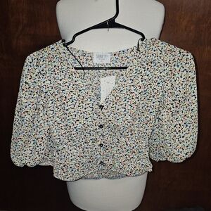 NWT Sienna Sky multi color cropped top XS
